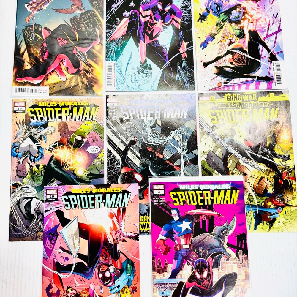 Miles Morales Spider-Man #12, #15, #26, #14, #19, #20, #32 & #3 Lot Of 8